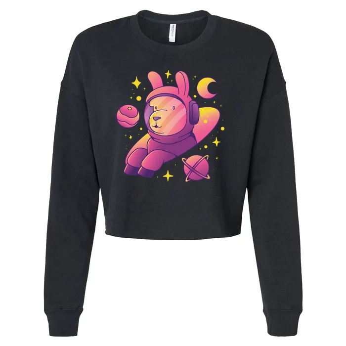 Llama Astronaut Cropped Pullover Crew