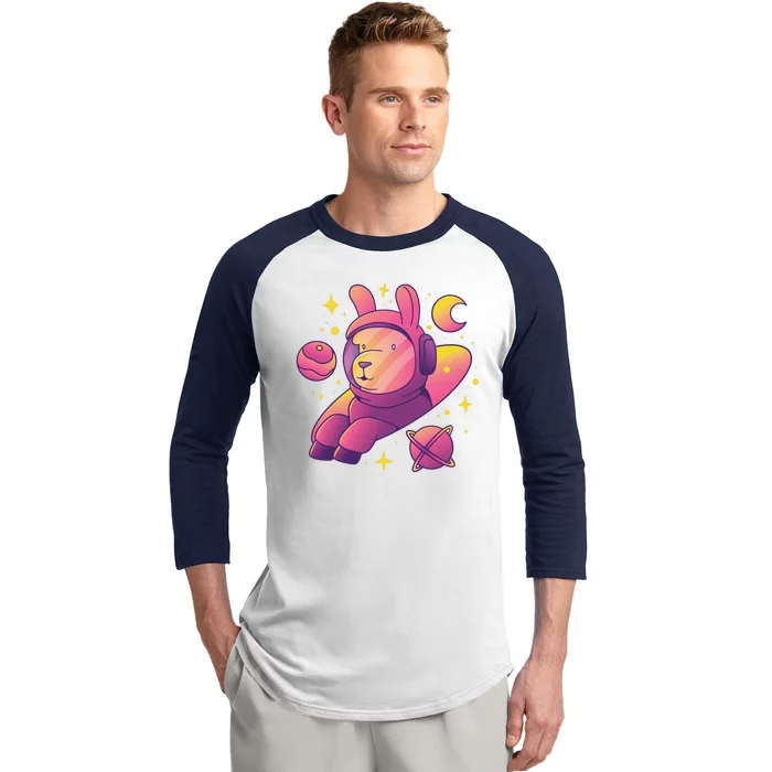 Llama Astronaut Baseball Sleeve Shirt