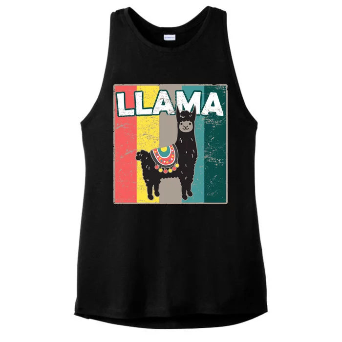 Llama Retro Ladies Tri-Blend Wicking Tank