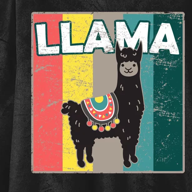 Llama Retro Hooded Wearable Blanket