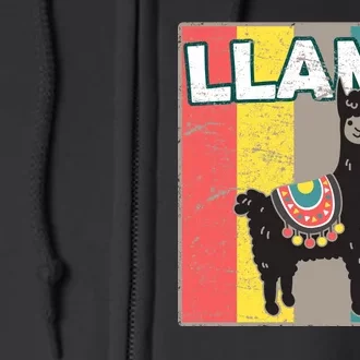 Llama Retro Full Zip Hoodie