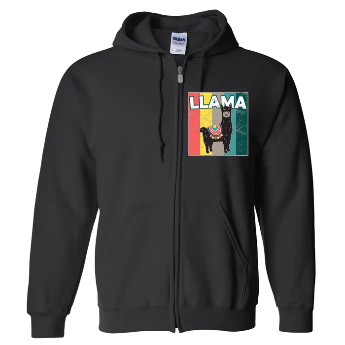 Llama Retro Full Zip Hoodie