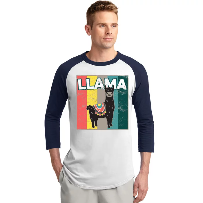 Llama Retro Baseball Sleeve Shirt