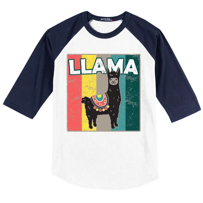 Llama Retro Baseball Sleeve Shirt