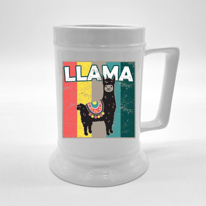 Llama Retro Front & Back Beer Stein