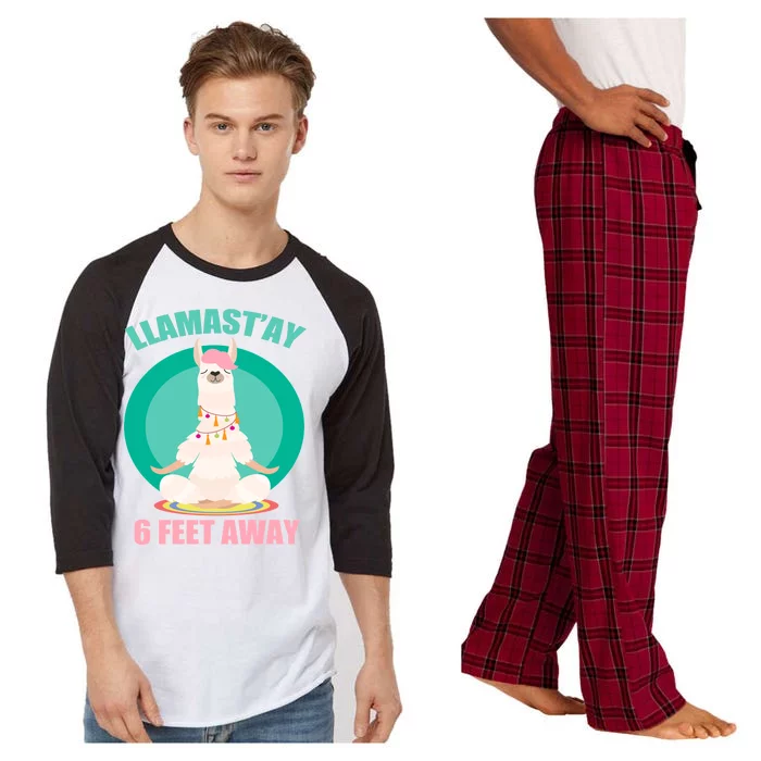 Llamast'ay 6 Feet Away Funny Social Distancing Raglan Sleeve Pajama Set