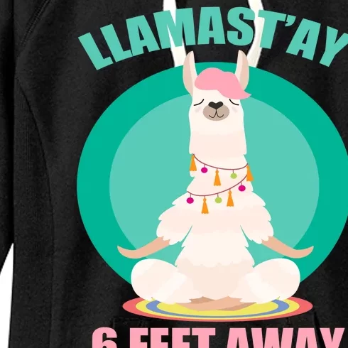 Llamast'ay 6 Feet Away Funny Social Distancing Women's Fleece Hoodie