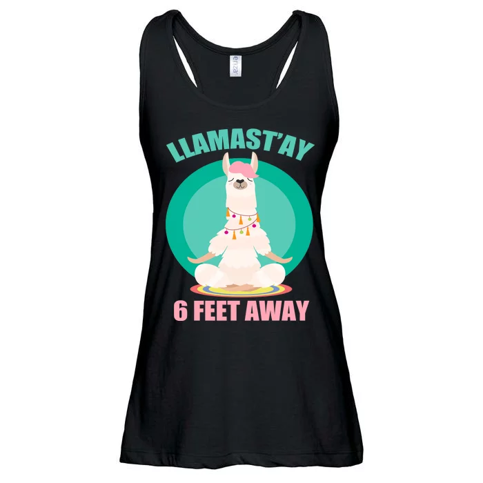 Llamast'ay 6 Feet Away Funny Social Distancing Ladies Essential Flowy Tank