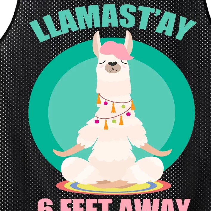 Llamast'ay 6 Feet Away Funny Social Distancing Mesh Reversible Basketball Jersey Tank