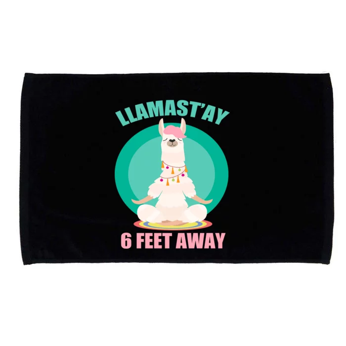 Llamast'ay 6 Feet Away Funny Social Distancing Microfiber Hand Towel