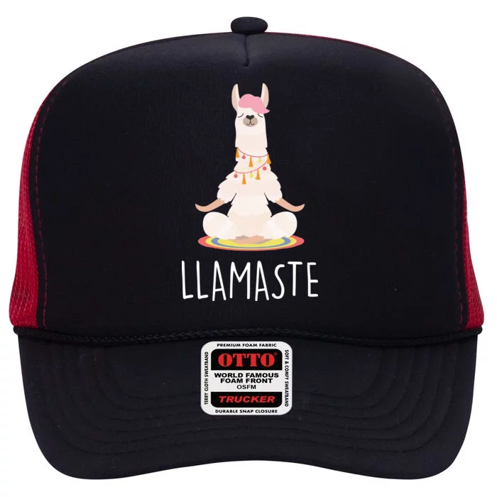 Llamaste Funny Lama High Crown Mesh Trucker Hat