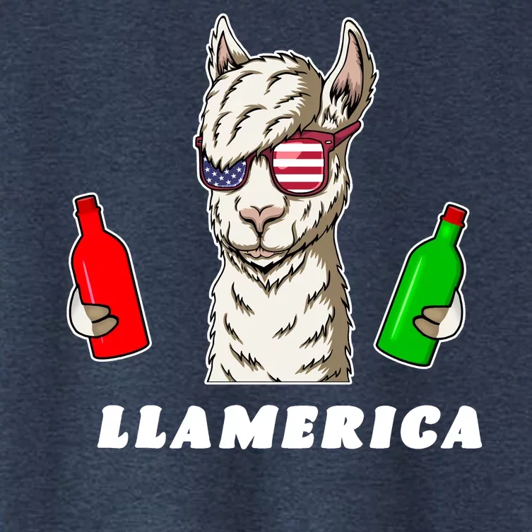 Llamerica Funny USA Women's Crop Top Tee