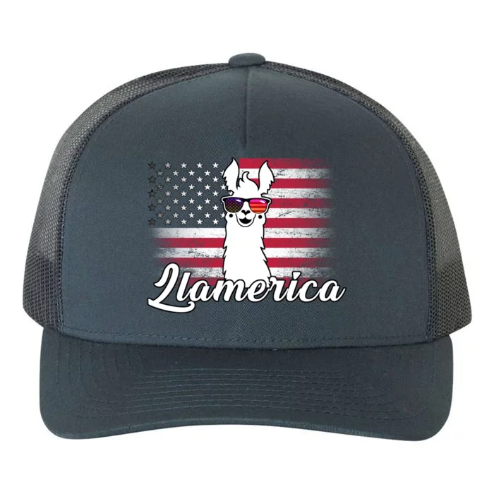 Llamerica Merica Flag Yupoong Adult 5-Panel Trucker Hat