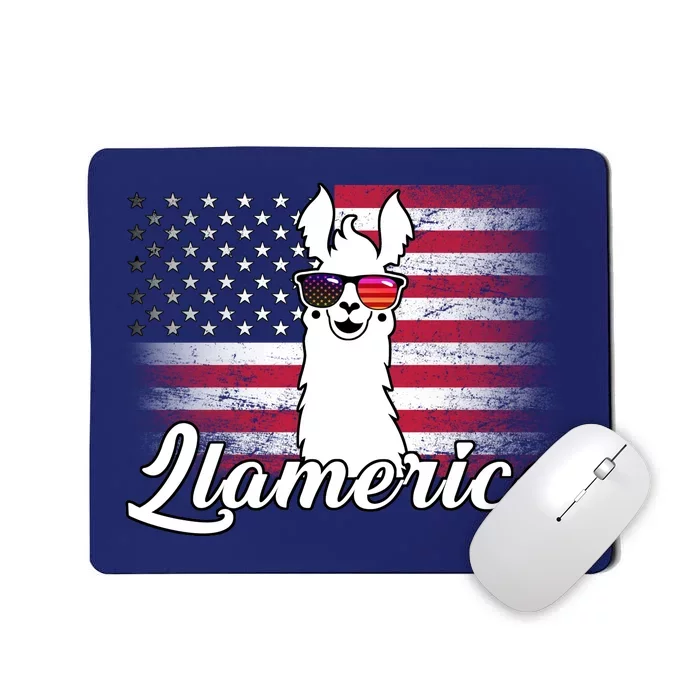 Llamerica Merica Flag Mousepad