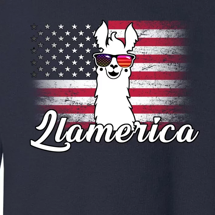 Llamerica Merica Flag Toddler Sweatshirt