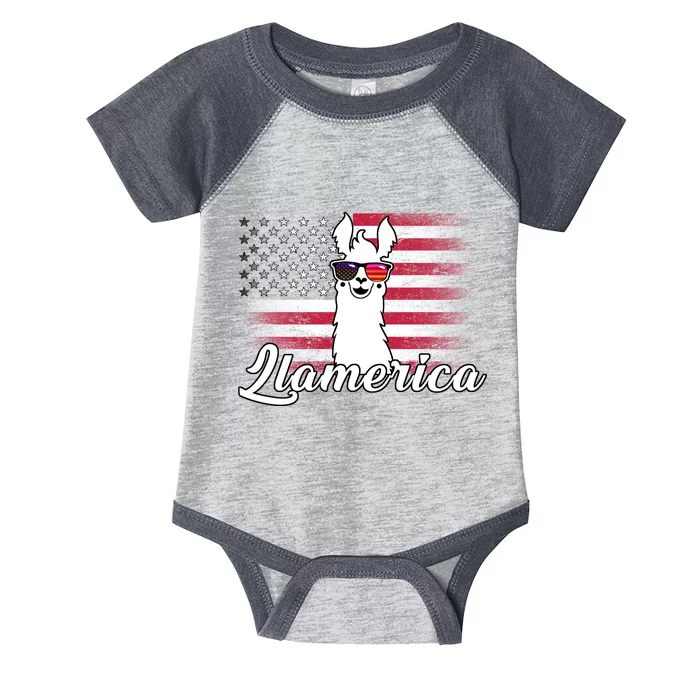 Llamerica Merica Flag Infant Baby Jersey Bodysuit