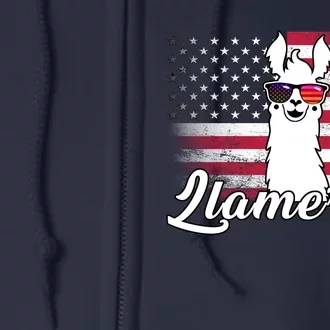 Llamerica Merica Flag Full Zip Hoodie