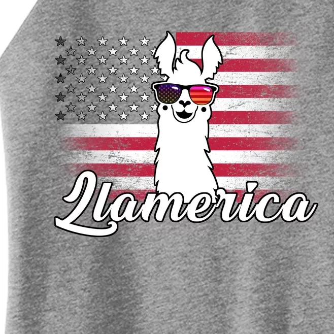 Llamerica Merica Flag Women’s Perfect Tri Rocker Tank