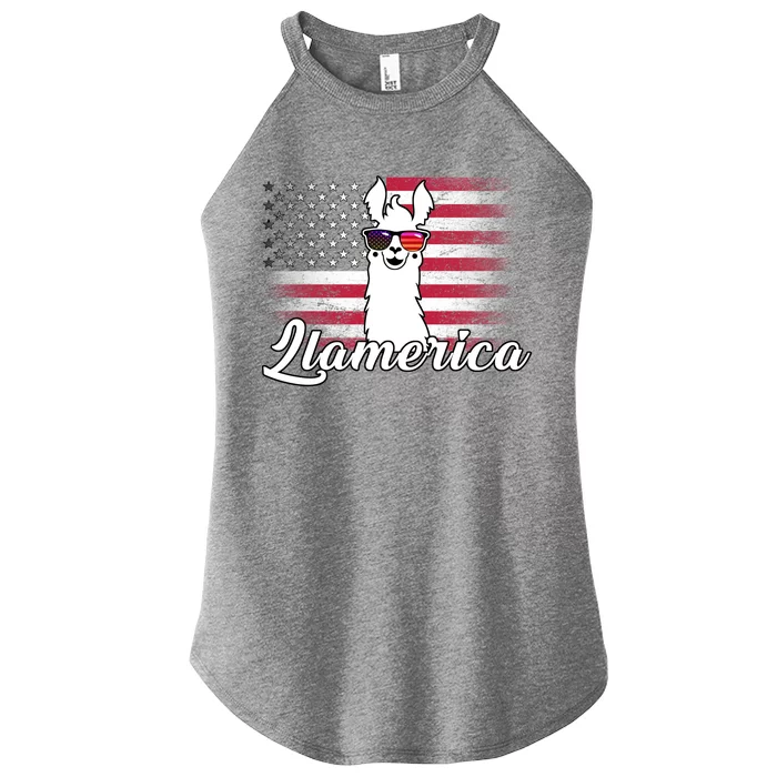 Llamerica Merica Flag Women’s Perfect Tri Rocker Tank