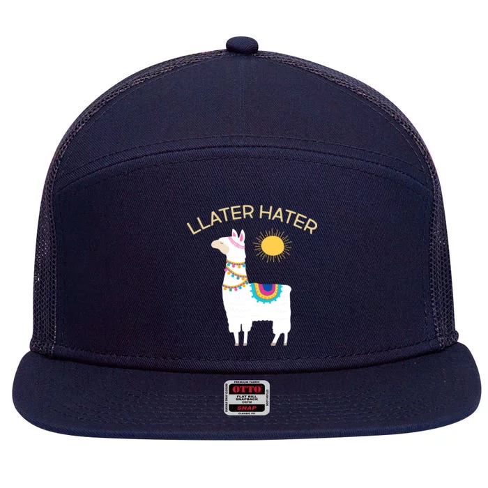 Llater Hater Llama 7 Panel Mesh Trucker Snapback Hat