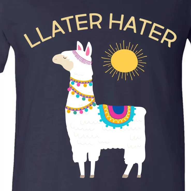 Llater Hater Llama V-Neck T-Shirt