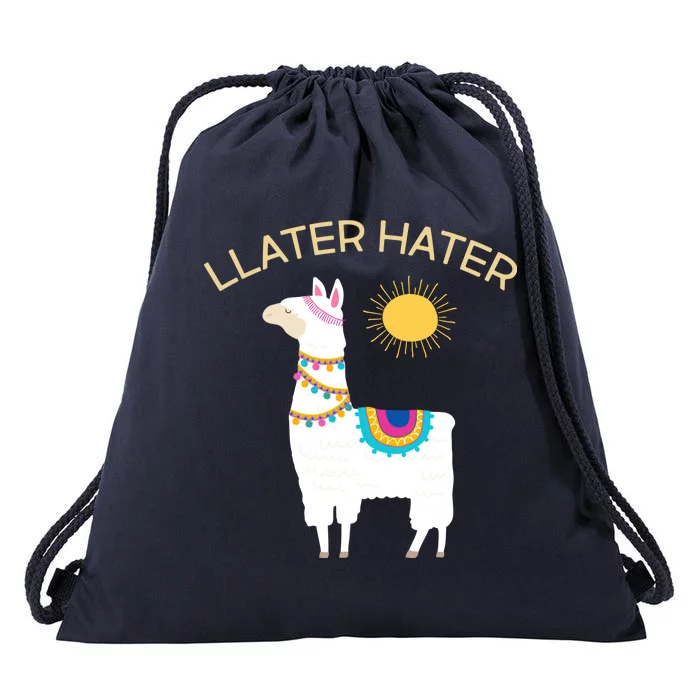 Llater Hater Llama Drawstring Bag