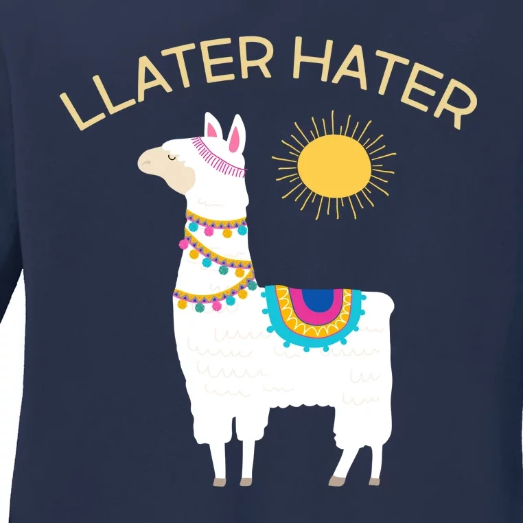 Llater Hater Llama Ladies Long Sleeve Shirt