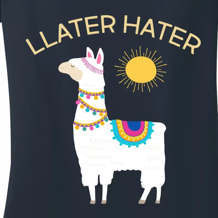 Llater Hater Llama Women's V-Neck T-Shirt