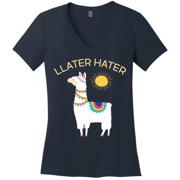 Llater Hater Llama Women's V-Neck T-Shirt