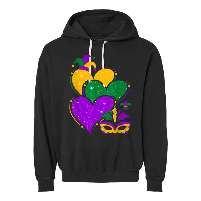 Laissez Les Bon Temps Rouler Happy Mardi Gras Fat Tuesday Garment-Dyed Fleece Hoodie