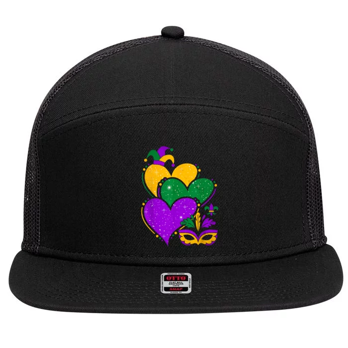 Laissez Les Bon Temps Rouler Happy Mardi Gras Fat Tuesday 7 Panel Mesh Trucker Snapback Hat