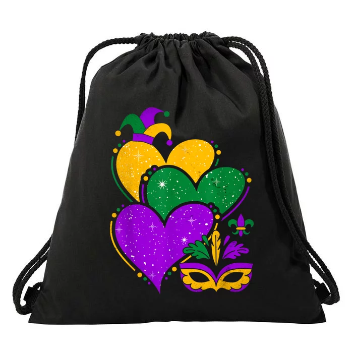 Laissez Les Bon Temps Rouler Happy Mardi Gras Fat Tuesday Drawstring Bag