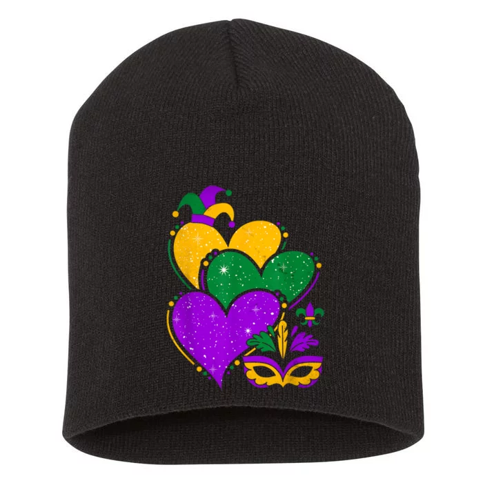 Laissez Les Bon Temps Rouler Happy Mardi Gras Fat Tuesday Short Acrylic Beanie