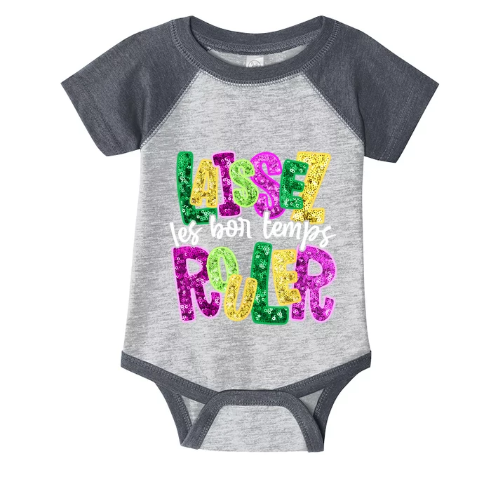 Laissez Les Bon Temps Rouler Happy Mardi Gras Fat Tuesday Infant Baby Jersey Bodysuit