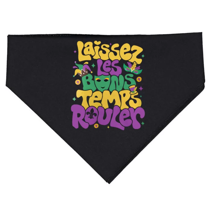 Laissez Les Bons Temps Rouler Mardi Gras USA-Made Doggie Bandana