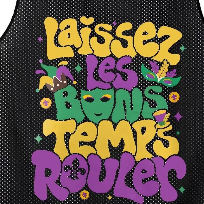 Laissez Les Bons Temps Rouler Mardi Gras Mesh Reversible Basketball Jersey Tank