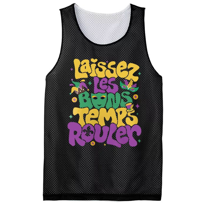 Laissez Les Bons Temps Rouler Mardi Gras Mesh Reversible Basketball Jersey Tank