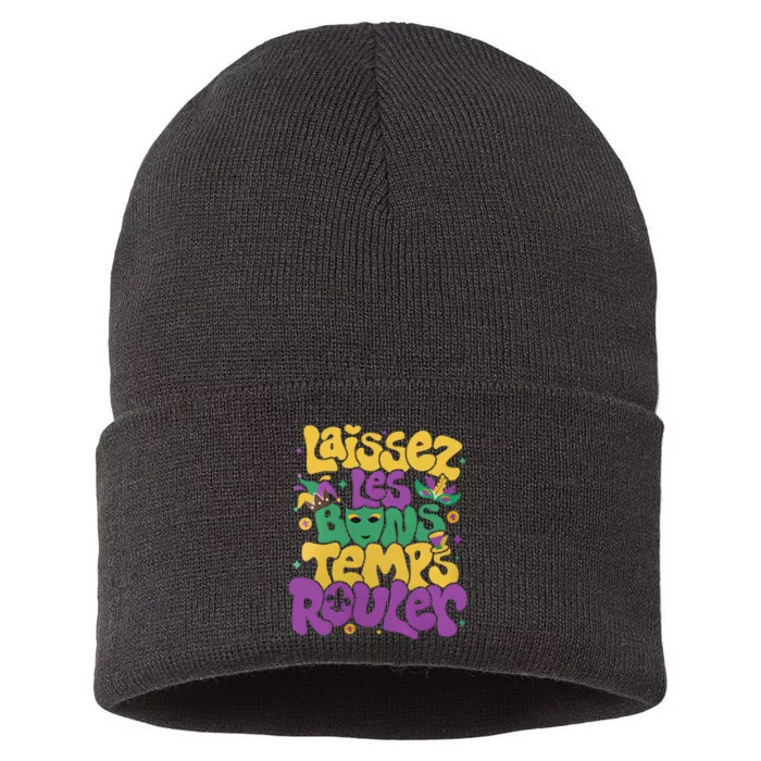 Laissez Les Bons Temps Rouler Mardi Gras Sustainable Knit Beanie