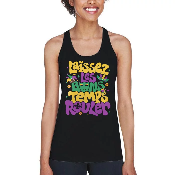 Laissez Les Bons Temps Rouler Mardi Gras Women's Racerback Tank