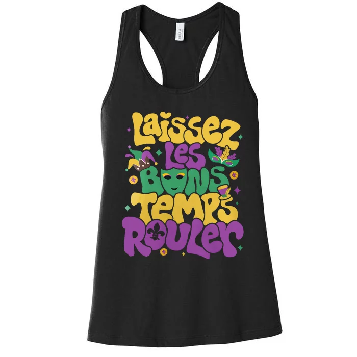 Laissez Les Bons Temps Rouler Mardi Gras Women's Racerback Tank