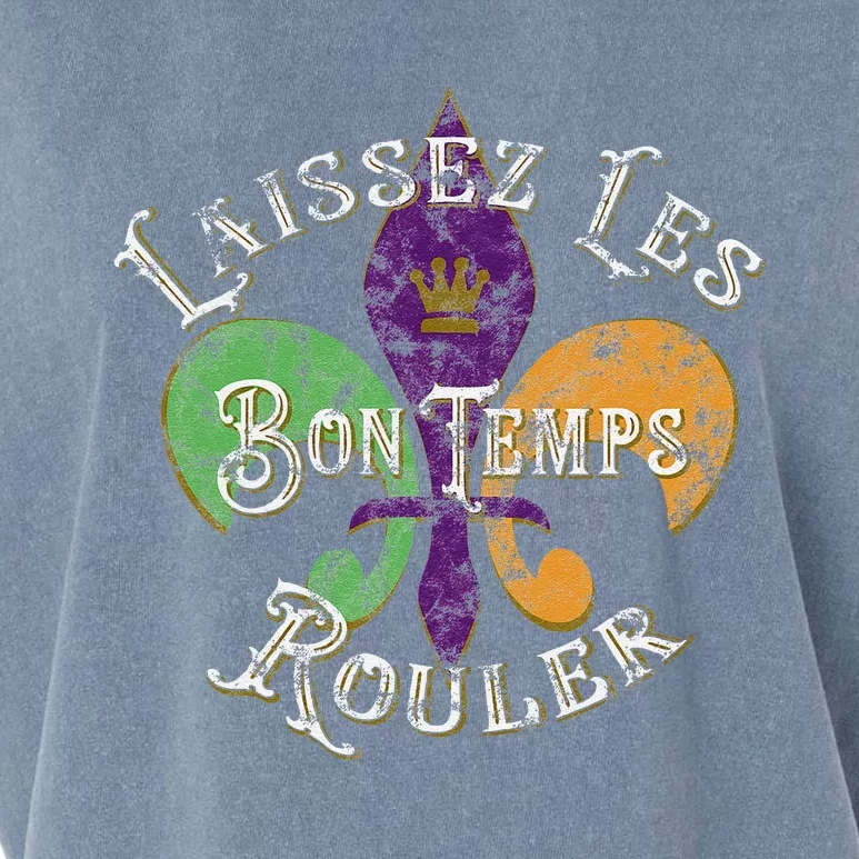 Laissez Les Bon Temps Rouler Mardi Gras 2024 Fleur De Lis Garment-Dyed Women's Muscle Tee