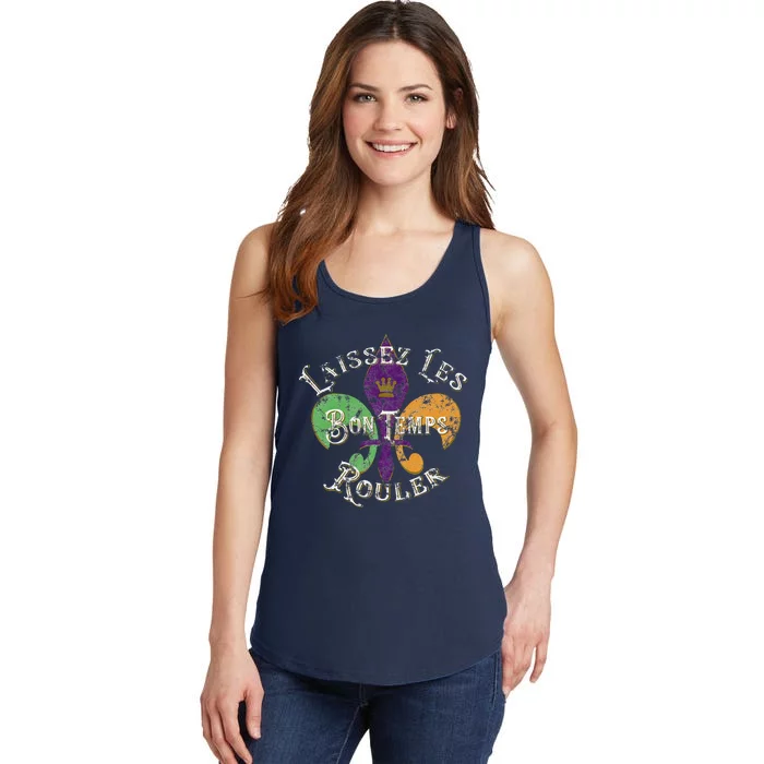 Laissez Les Bon Temps Rouler Mardi Gras 2024 Fleur De Lis Ladies Essential Tank