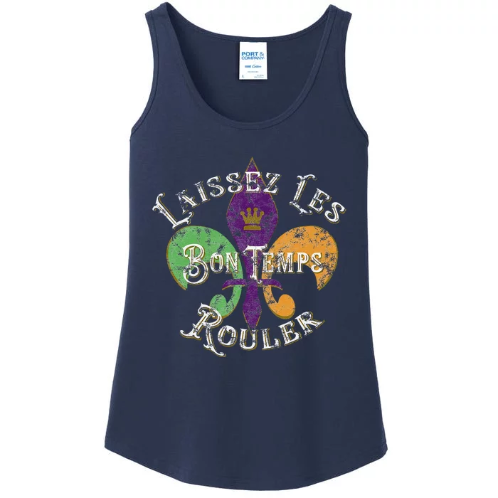 Laissez Les Bon Temps Rouler Mardi Gras 2024 Fleur De Lis Ladies Essential Tank