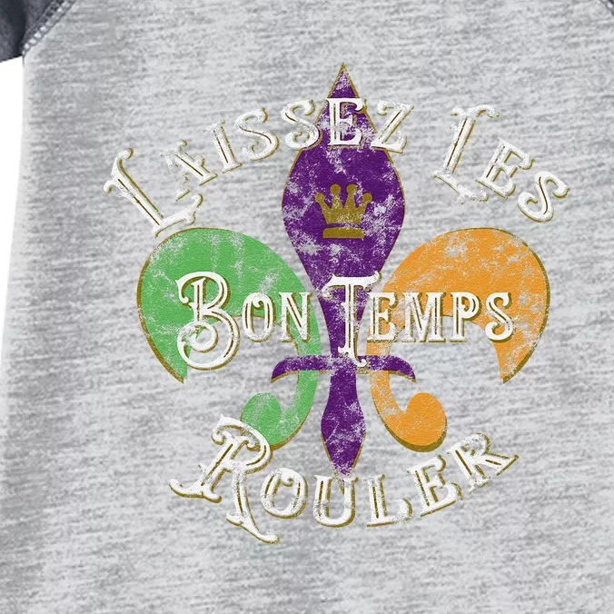 Laissez Les Bon Temps Rouler Mardi Gras 2024 Fleur De Lis Infant Baby Jersey Bodysuit