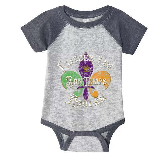 Laissez Les Bon Temps Rouler Mardi Gras 2024 Fleur De Lis Infant Baby Jersey Bodysuit