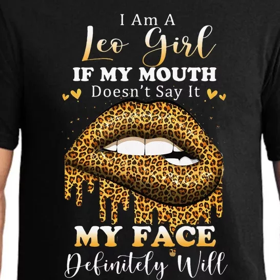 Leopard Lips Biting I Am A Leo Birthday Costumes Pajama Set