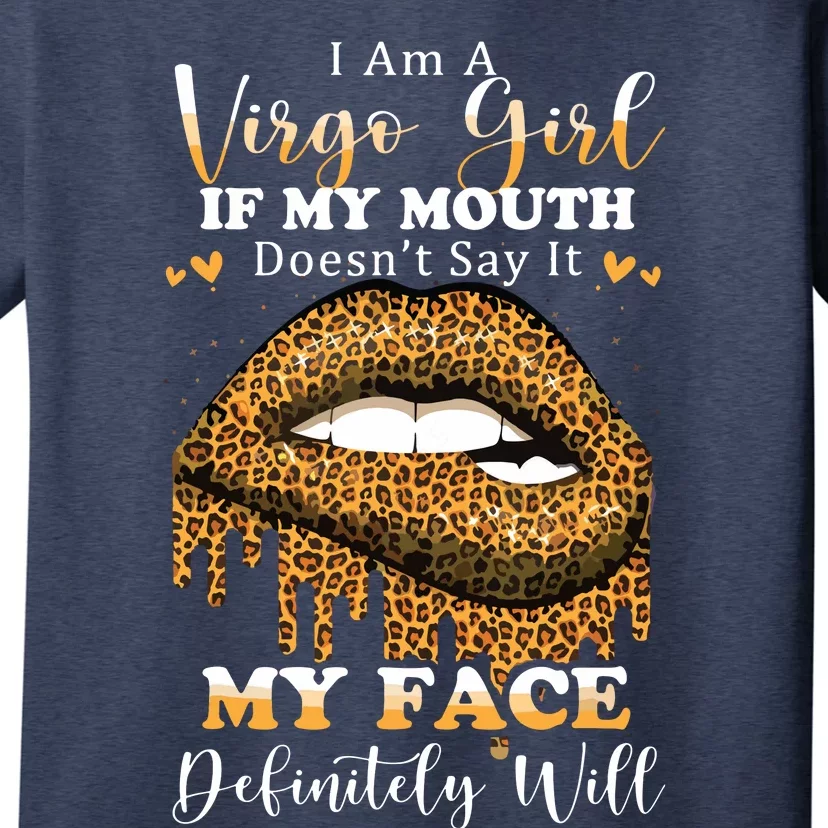 Leopard Lips Biting I Am A Virgo Girl Birthday Costumes T-Shirt