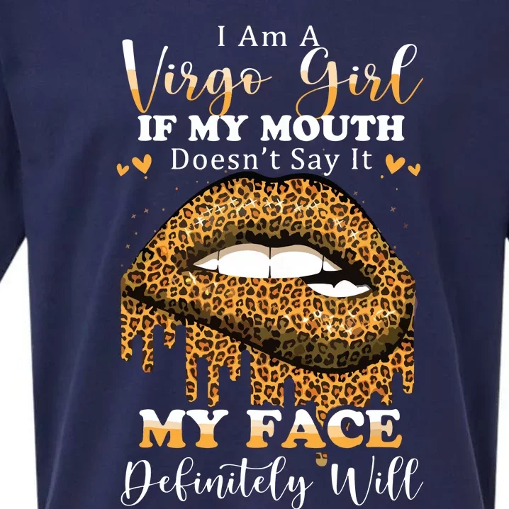 Leopard Lips Biting I Am A Virgo Girl Birthday Costumes Sueded Cloud Jersey T-Shirt