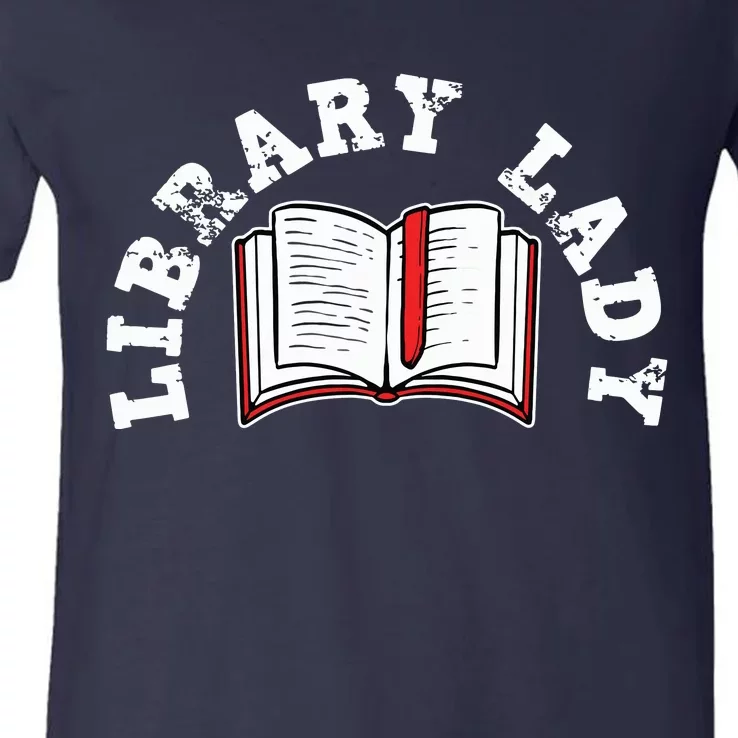 Library Librarian Bookworm Reading Books V-Neck T-Shirt