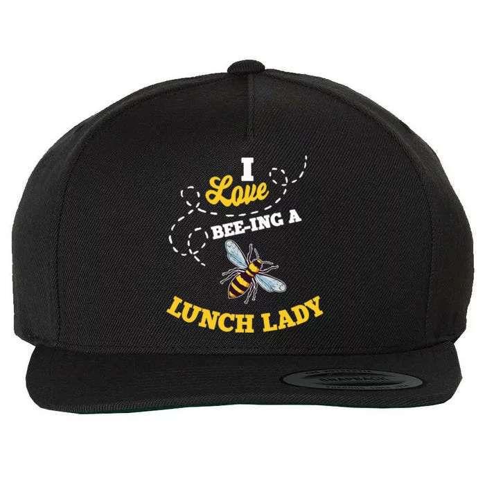 Lunch Lady Bee Lover Cafeteria School Food Service Crew Wool Snapback Cap